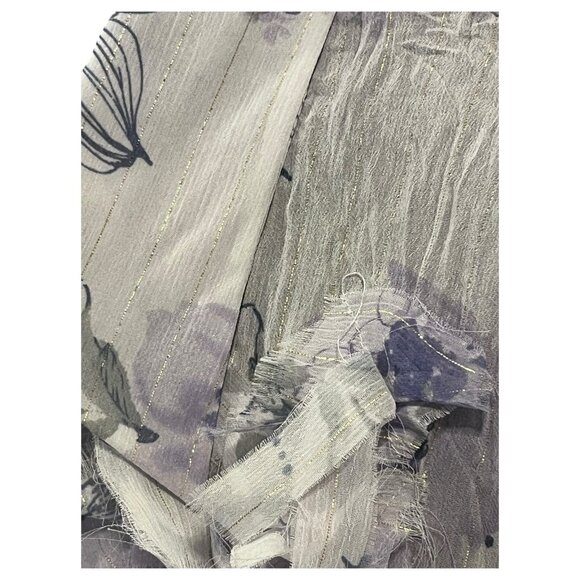 90's U Dress By Sharon Sleeveless Purple Metallic Thread Ruffled Top New Large - Picture 2 of 12